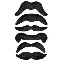 Kníry kovboj černé samolepící 6 ks